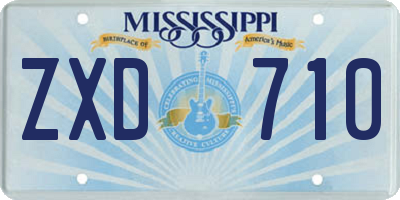 MS license plate ZXD710