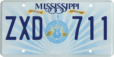 MS license plate ZXD711