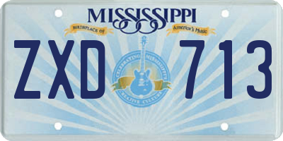 MS license plate ZXD713