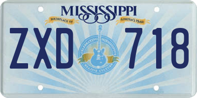 MS license plate ZXD718