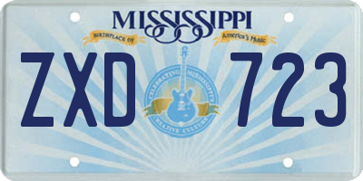 MS license plate ZXD723
