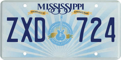 MS license plate ZXD724