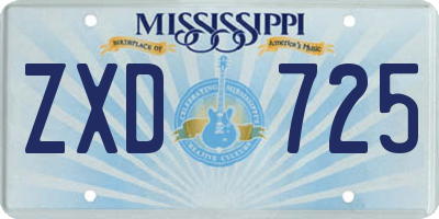 MS license plate ZXD725