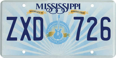 MS license plate ZXD726