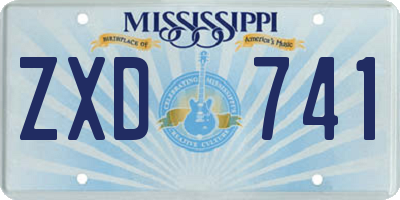 MS license plate ZXD741