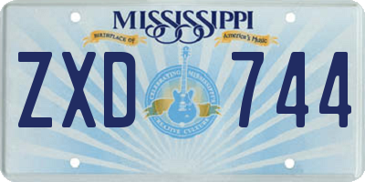MS license plate ZXD744