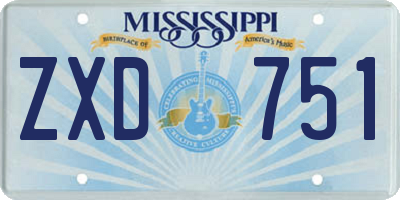 MS license plate ZXD751