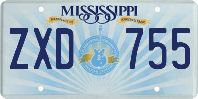 MS license plate ZXD755