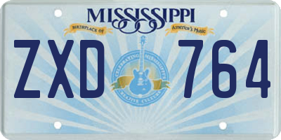 MS license plate ZXD764