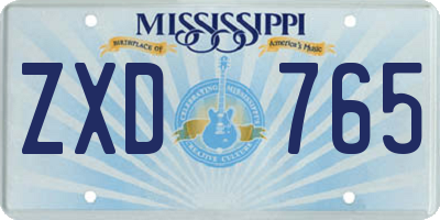 MS license plate ZXD765