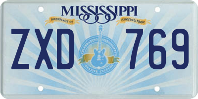MS license plate ZXD769
