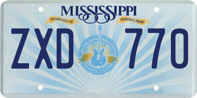 MS license plate ZXD770