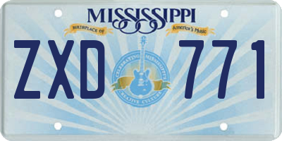 MS license plate ZXD771
