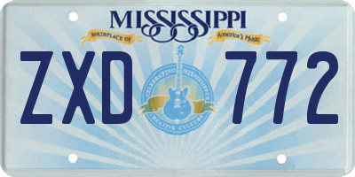 MS license plate ZXD772