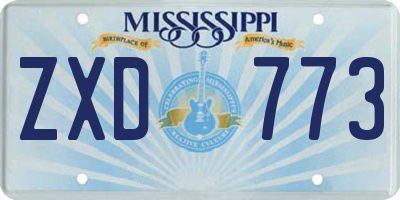 MS license plate ZXD773