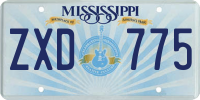 MS license plate ZXD775