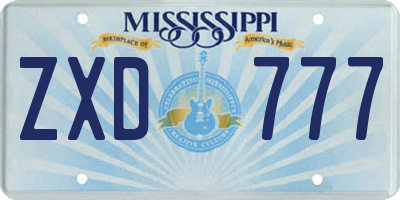 MS license plate ZXD777
