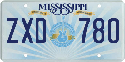 MS license plate ZXD780