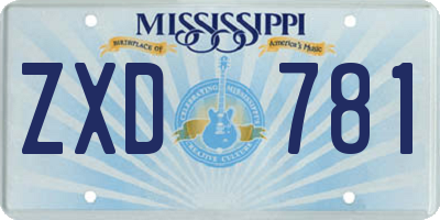 MS license plate ZXD781