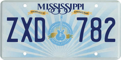 MS license plate ZXD782