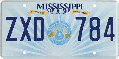 MS license plate ZXD784
