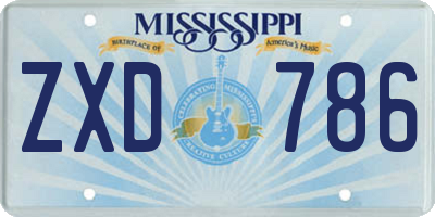 MS license plate ZXD786