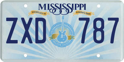 MS license plate ZXD787