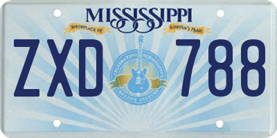 MS license plate ZXD788
