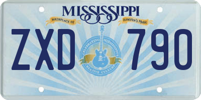 MS license plate ZXD790