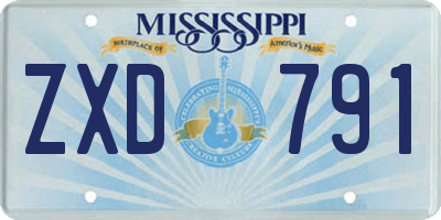 MS license plate ZXD791