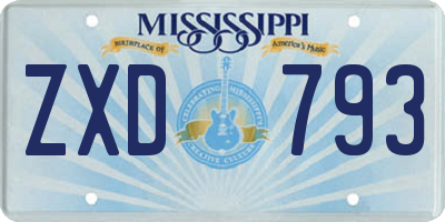 MS license plate ZXD793