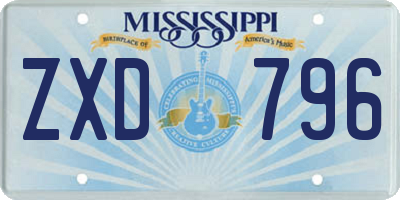 MS license plate ZXD796