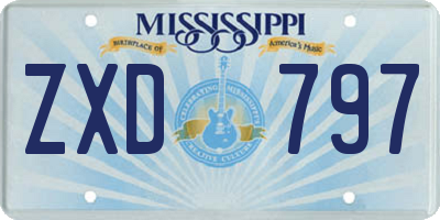 MS license plate ZXD797