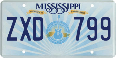 MS license plate ZXD799