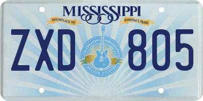 MS license plate ZXD805