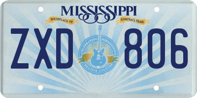 MS license plate ZXD806