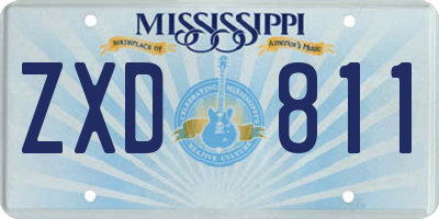 MS license plate ZXD811