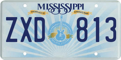 MS license plate ZXD813