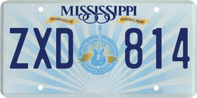 MS license plate ZXD814