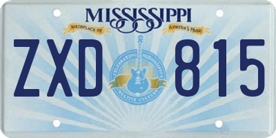 MS license plate ZXD815