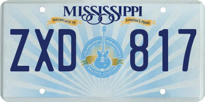 MS license plate ZXD817