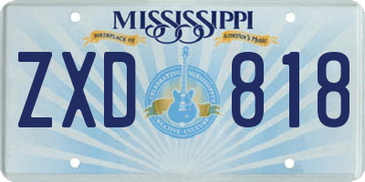 MS license plate ZXD818