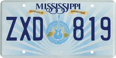 MS license plate ZXD819