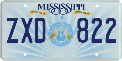 MS license plate ZXD822