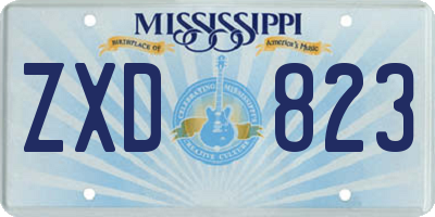 MS license plate ZXD823