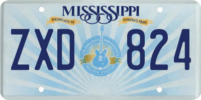MS license plate ZXD824