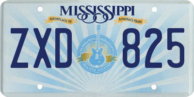 MS license plate ZXD825