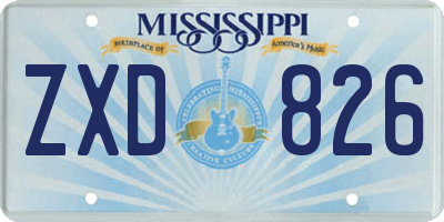 MS license plate ZXD826