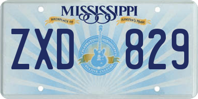 MS license plate ZXD829