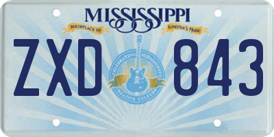 MS license plate ZXD843